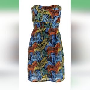 NWT Strapless Tribal Print Mini Dress Zebra